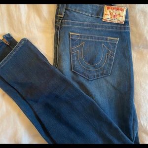 True Religion low rise skinny jeans.